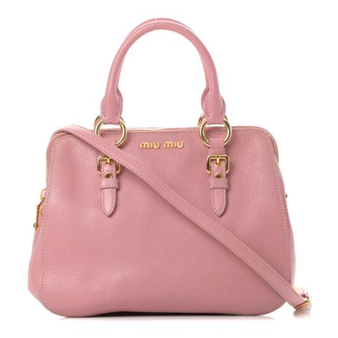 MIU MIU Goatskin Madras Bauletto Rosa 759054 